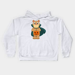 Bear Halloween Vampire Pumpkin Kids Hoodie